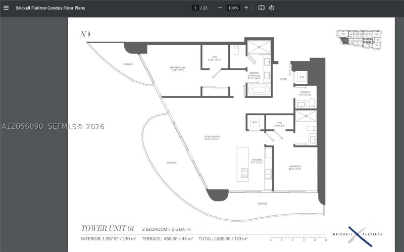 Condo for sale at Brickell Flatiron 2301