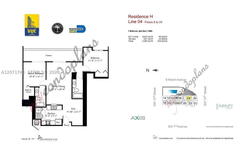 Alquiler de apartamento en Vue at Brickell 2004