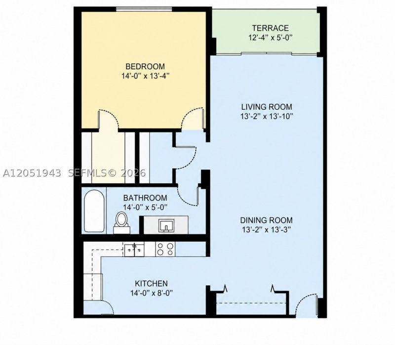Apartment for rent at 401 Blu 1411