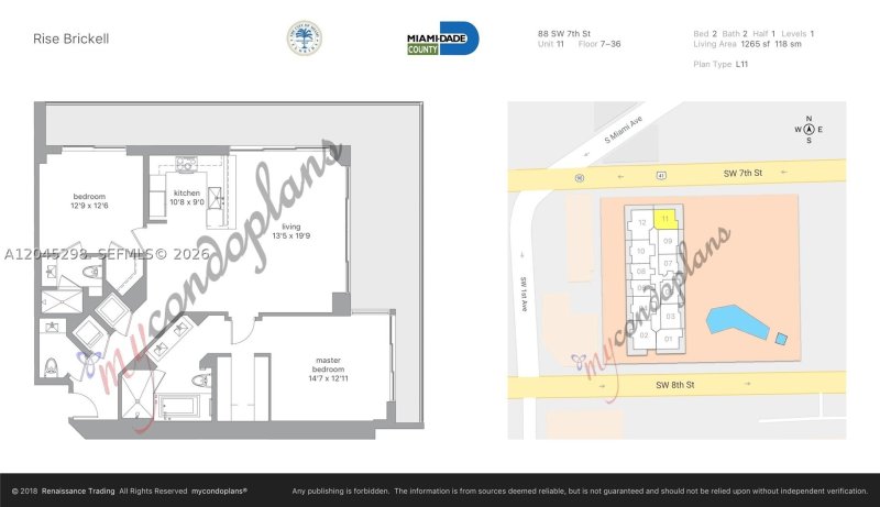 Apartment for rent at Brickell City Centre Rise 1511