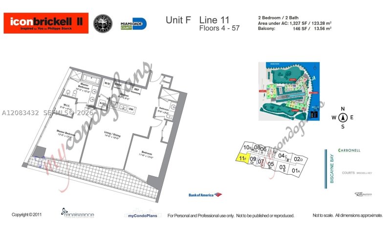 Apartment for rent at Icon Brickell Tower II 2611