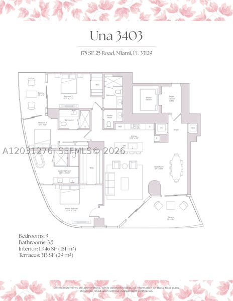 Alquiler de apartamento en Una Residences at Brickell 3403