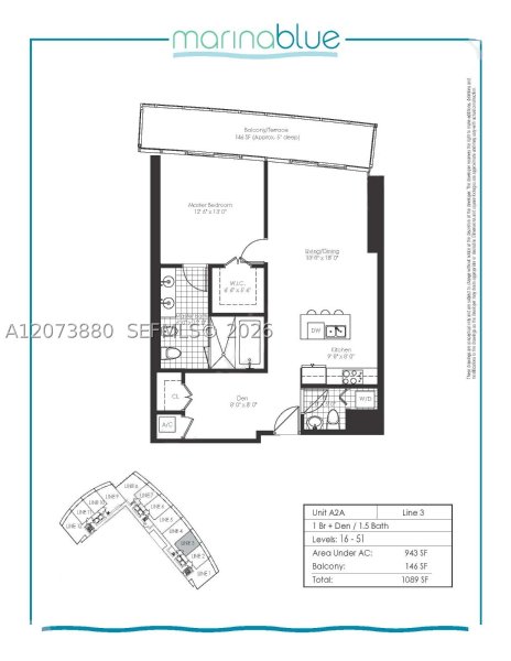 Apartment for rent at Marina Blue 2403