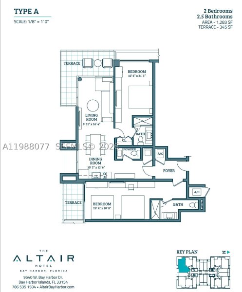 Condo for sale at The Altair Bay Harbor 301