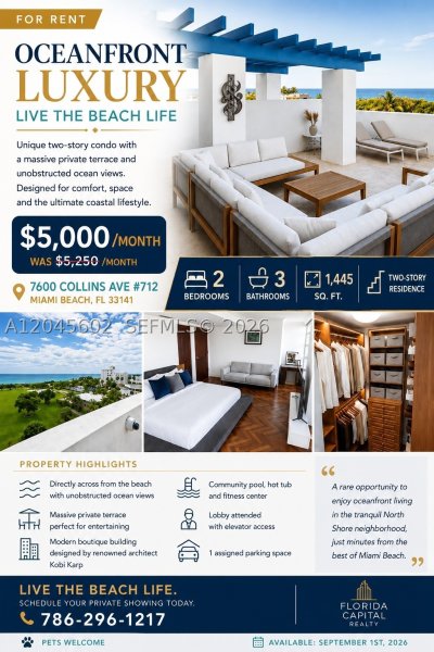 Apartment for rent at Ocean Blue 712