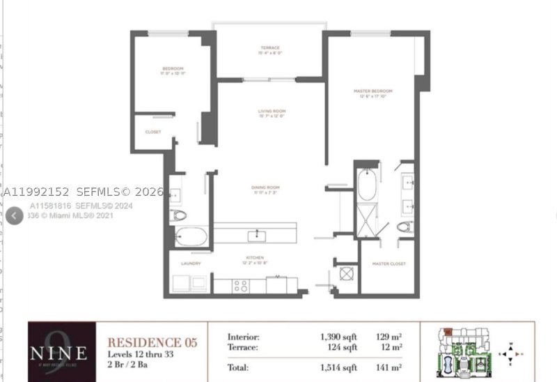 Alquiler de apartamento en Nine at Mary Brickell Village 2105