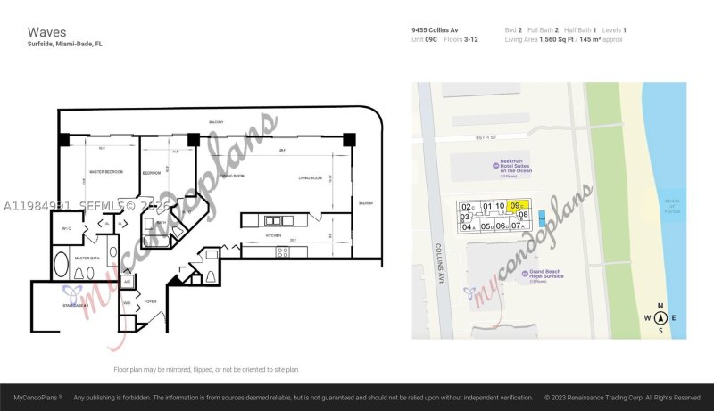 Apartment for rent at The Waves Condo 409