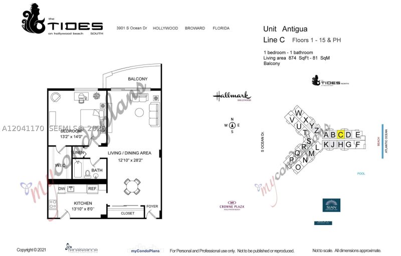 Condo for sale at Tides Hollywood Beach 8C