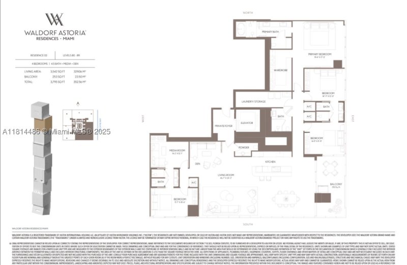 Condo for sale at Waldorf Astoria Miami Hotel and Residences 8502