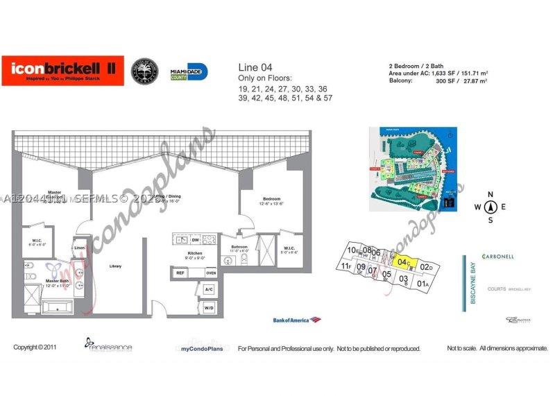 Apartment for rent at Icon Brickell Tower II 4804