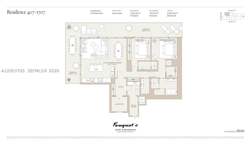 Condo for sale at Miami Design Residences Designed by Chipperfield 707